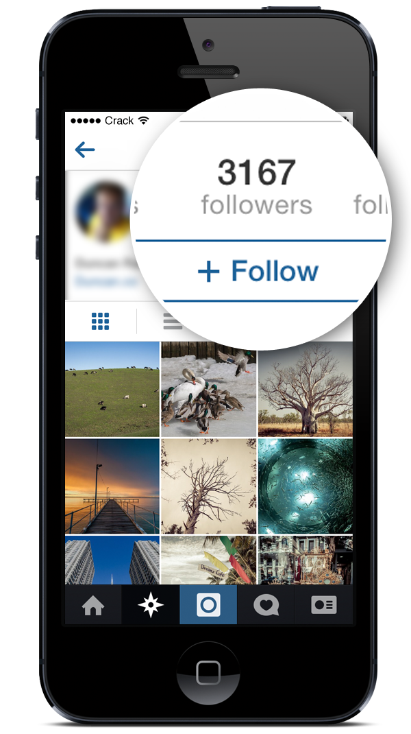 Instagram Follower Count iPhone Screenshot