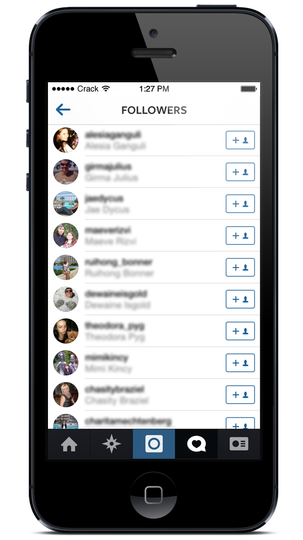 Instagram Followers iPhone Screenshot
