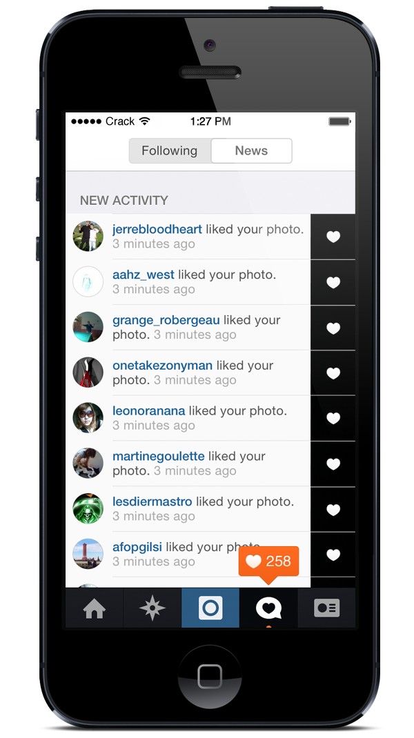 instagram likes iphone screenshot